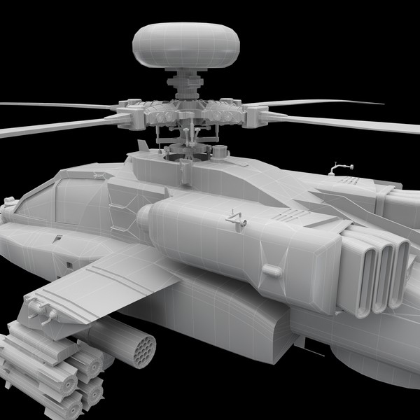 helicopter ah-64 apache 3d model - AH-64 Apache by Stubborn3D